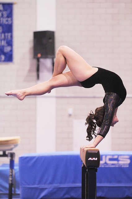 Gymnast on balance beam