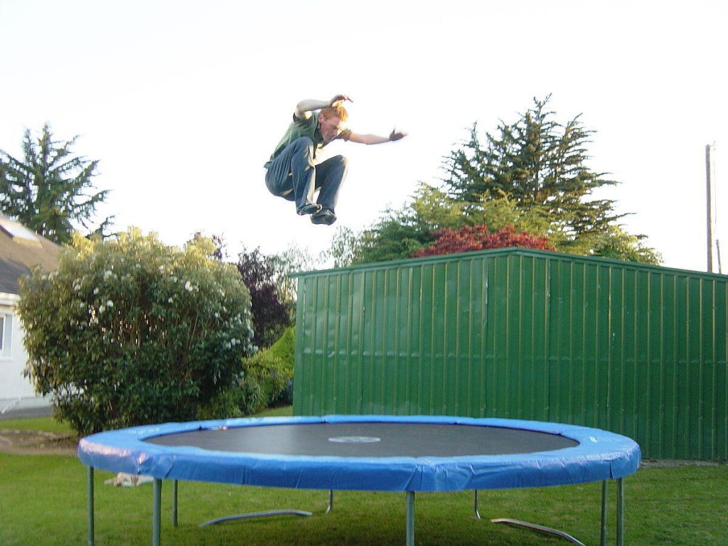 Child on a trampoline